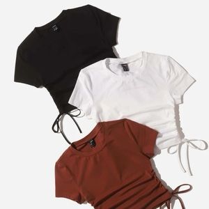Drawstring Side Solid Tee Bundle